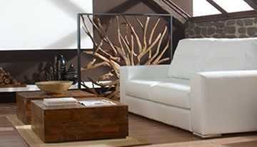 Design Raumteiler Teak-Holz MAZE | Hochwertiger Sichtschutz Holzoptik massiv | Paravent Trennwand für Wohnzimmer Praxis Büro | - 