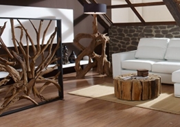 Design Raumteiler Teak-Holz MAZE | Hochwertiger Sichtschutz Holzoptik massiv | Paravent Trennwand für Wohnzimmer Praxis Büro | -