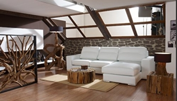 Design Raumteiler Teak-Holz MAZE | Hochwertiger Sichtschutz Holzoptik massiv | Paravent Trennwand für Wohnzimmer Praxis Büro | - 