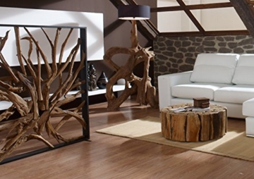 Design Raumteiler Teak-Holz MAZE | Hochwertiger Sichtschutz Holzoptik massiv | Paravent Trennwand für Wohnzimmer Praxis Büro | -
