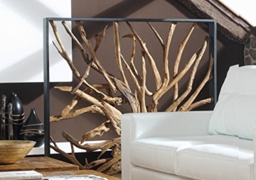 Design Raumteiler Teak-Holz MAZE | Hochwertiger Sichtschutz Holzoptik massiv | Paravent Trennwand für Wohnzimmer Praxis Büro | - 