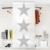 Flächenvorhang Set No.YK43 Stern weiß Sterne weiß Sternenhimmel Kinderzimmer Wohnzimmer Schlafzimmer 250x120cm | Schiebegardine Schiebevorhang Raumtrenner Vorhang Raumteiler Gardine Paravent Wandbild XXL Deko | Größe HxB: 250x120cm inkl. transparenter Halterung - 