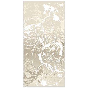 Flächenvorhang Set Perlmutt Ornament Design Dekorationen Schnörkel Wirbel Blatt 250x120cm | Schiebegardine Schiebevorhang Raumtrenner Vorhang Raumteiler Gardine Paravent Wandbild XXL Deko Dekor Größe: 250 x 120cm ohne Halterung - 