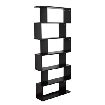 homcom 831-037BK Bücherregal, Holz, schwarz, 80 x 25 x 192 cm - 
