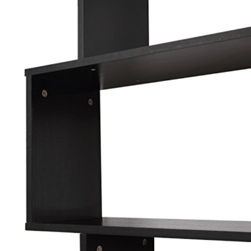 homcom 831-037BK Bücherregal, Holz, schwarz, 80 x 25 x 192 cm - 