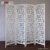 Homestyle4u 4 fach Paravent Raumteiler Holz Trennwand spanische Wand Sichtschutz Weiß - 