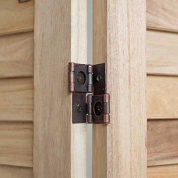 Homestyle4u 4 fach Paravent Raumteiler Holz Trennwand spanische Wand Sichtschutz natur - 