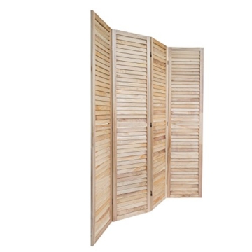 Homestyle4u 4 fach Paravent Raumteiler Holz Trennwand spanische Wand Sichtschutz natur - 