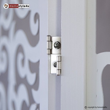 Homestyle4u 4 fach Paravent Raumteiler Holz Trennwand spanische Wand Sichtschutz Weiß - 