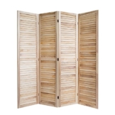 Homestyle4u 4 fach Paravent Raumteiler Holz Trennwand spanische Wand Sichtschutz natur -