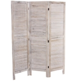 Paravent Raumteiler 170x138x2cm, Shabby-Look, Vintage ~ weiß -