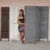 Paravent Raumteiler 170x138x2cm, Shabby-Look, Vintage ~ weiß - 