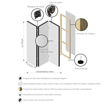 RAUMTEILER | FOTO PARAVENT 225x172 cm | BEIDSEITIG AUF EDLER VLIES-LEINWAND BEDRUCKT | BLICKDICHT & TEXTILE HAPTIK | TRENNWAND | SPANISCHE WAND | SICHTSCHUTZ | RAUMTRENNER | DEKO | DESIGN | f-A-0377-z-c - 